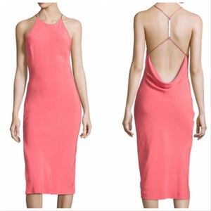 Halston Heritage Strawberry Open-Back Dress, 4